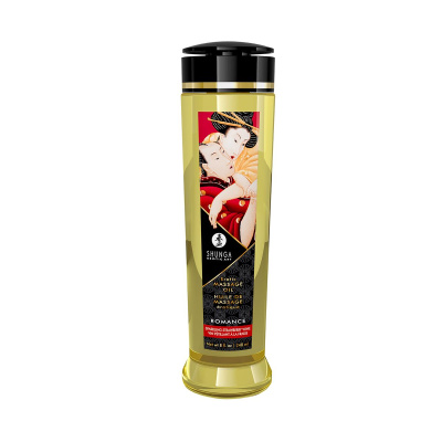 Shunga Romance - Возбуждающее масло для массажа, 240 мл (клубника и шампанское)