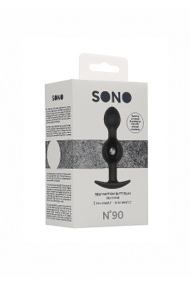 SONO N0. 90 - Self Penetrating Butt Plug анальная пробка со смещенным центром тяжести, 10.4х3.2 см (чёрный) 