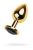 Золотистая анальная втулка со стразом чёрного цвета - 9,5х4 см. 