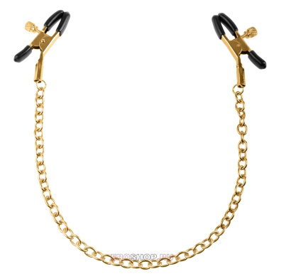 Pipedream Chain Nipple Clamps - зажимы для сосков на золотистой цепочке