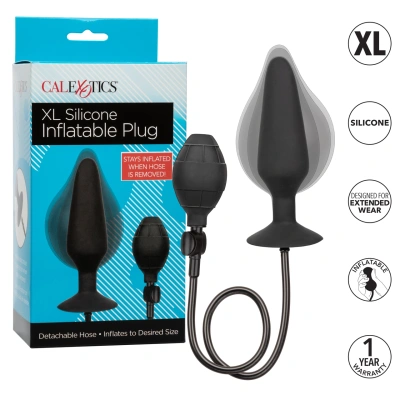 CalExotics Silicone Inflatable Plug XL надувная анальная пробка с отсоединяющимся шлангом, 16х4.5 см (XL) 