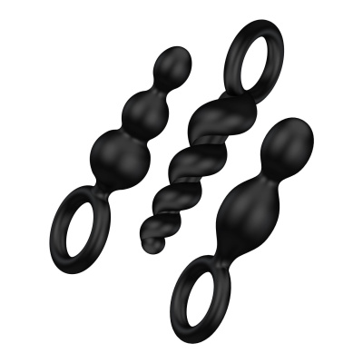 Satisfyer Plug Set  - Брутальный набор анальных стимуляторов,(чёрный)