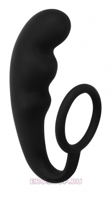 Анальная пробка с эрекционным кольцом Mountain Range - Lola Toys, 19 см (серый) 