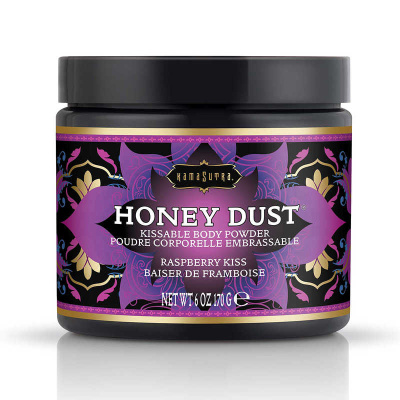 Kama Sutra Honey Dust Body Powder Raspberry Kiss - Ароматная пудра для тела, 170 г (малина и мёд)