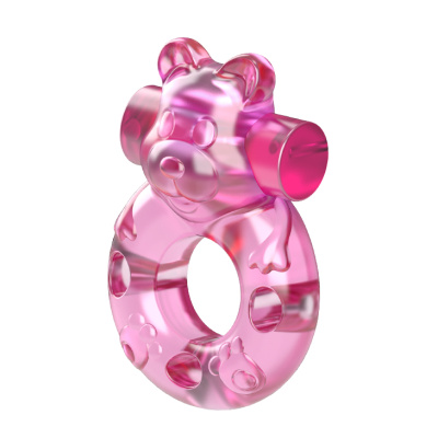 Baile Pink Bear - Эрекционное кольцо с вибрацией (розовый) 