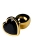 Metal by TOYFA золотистая металлическая анальная пробка с кристаллом в форме сердца, 7х2.7 см (чёрный) 