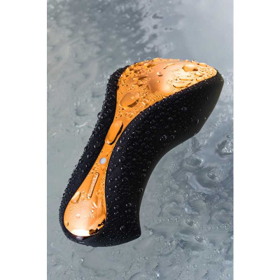Waname Surf - Чёрно-золотой клиторальный вибромассажер, 10.8х5 см 