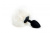 4sexdream Задорный Кролик силиконовая анальная пробка с хвостиком, 7х2.8 см (чёрный с белым) 