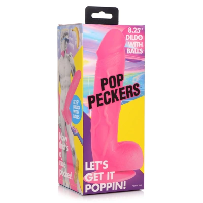 Pop Peckers 8.25" - реалистичный фаллоимитатор на присоске, 22.8х4.8 см