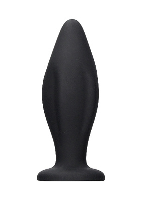 OUCH! Edgy Butt Plug силиконовая анальная пробка на присоске, 11.4х3.8 см (чёрный)  