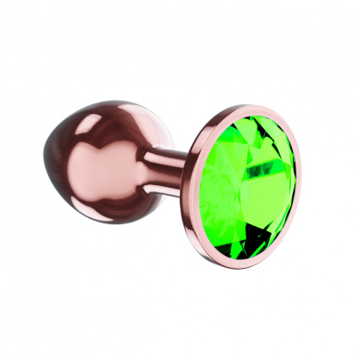 Lola Games Diamond Emerald Shine S металлическая анальная пробка с кристаллом, 7.2х2.7 см (изумрудный) 