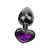 4sexdream чёрная анальная пробка с кристаллом в форме сердца, 8х3.5 см (фиолетовый) 