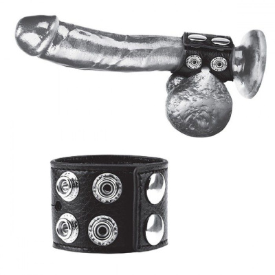 Cock Ring With Ball Strap - Ремень на член и мошонку (черный) 