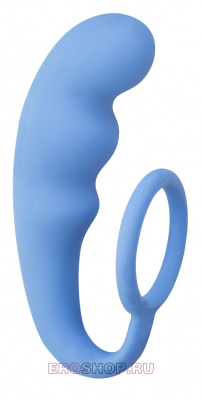 Анальная пробка с эрекционным кольцом Mountain Range - Lola Toys, 19 см (синий) 
