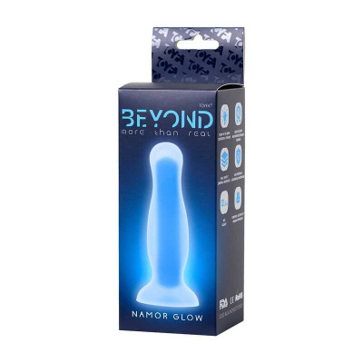Beyond by Toyfa Namor Glow - Анальная пробка светящаяся в темноте, 12,5 см (голубой) 