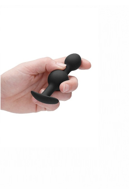 SONO N0. 90 - Self Penetrating Butt Plug анальная пробка со смещенным центром тяжести, 10.4х3.2 см (чёрный) 