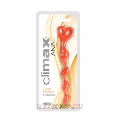 Анальная цепочка Climax® Anal Silicone Swirl, 21 см (оранжевый)