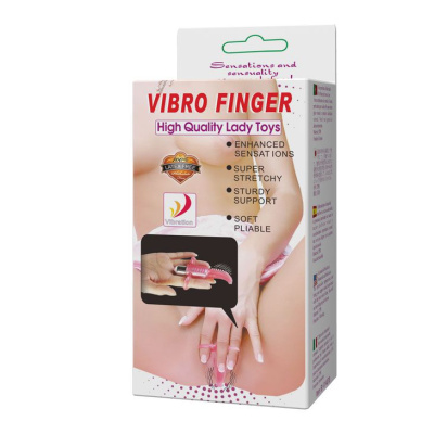 Baile Vibro Finger - Насадка на палец в виде вибромассажера с щёточкой, 10х2 см 