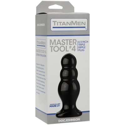 Titanmen Tools - Master Tool #4 - Анальная пробка фигурная, 14,4 см (черный) 
