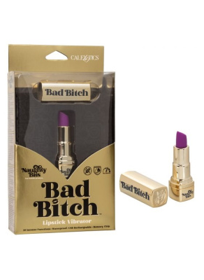 Naughty Bits Bad Bitch Lipstick - Перезарежаемый миниатюрный вибромассажер в виде помады, 7.5х2 см 