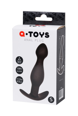  A-Toys by ToyFa силиконовая анальная пробка, 11.5х2.8 см (чёрный) 
