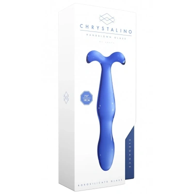 Стимулятор Chrystalino Elegance, небьющаяся игрушка, 18 см (синий)