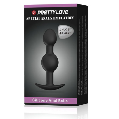 Pretty Love - Аккуратные анальные шарики, 10 см (чёрный) 