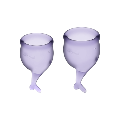 Satisfyer Feel Secure - Набор менструальных чаш, 15 мл и 20 мл (фиолетовый)