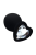 Kanikule черная анальная пробка из силикона с кристаллом в форме сердца, Medium 8.8х3.3 см  (прозрачный) 
