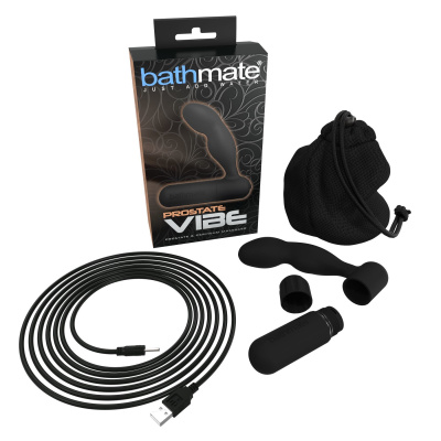 Bathmate Prostate Vibe - мощный массажер простаты с вибропулей 10 функций,  9х2.5 см (чёрный) 