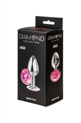 Lola Games Diamond Pink Sparkle Small металлическая анальная пробка с кристаллом, 7х2.8 см (розовый) 