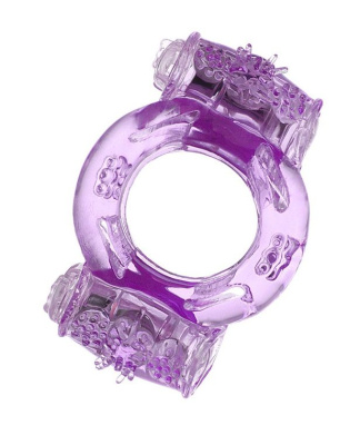ToyFa - Фиолетовое виброкольцо с двумя вибропульками, 5.2х2 см 