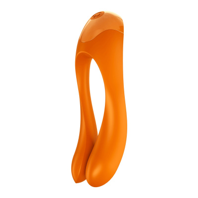Satisfyer Candy Cane - Прикольный вибратор на палец, 12х3.5 см (оранжевый) 