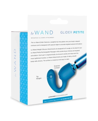 Le Wand Glider Weighted - силиконовая насадка для мини-ванда Le Wand Petite, 9.7х3.3 см (голубой) 
