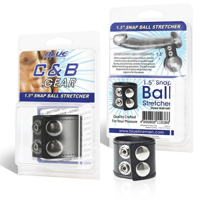BlueLine Snap Ball Stretcher - Хомут-утяжка для мошонки на заклёпках, 4 см  
