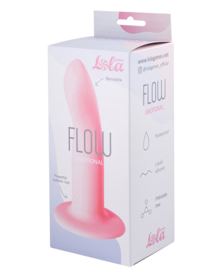 Lola Games Flow Emotional гладкий силиконовый фаллоимитатор на присоске, 13х2.9 см (розовый)