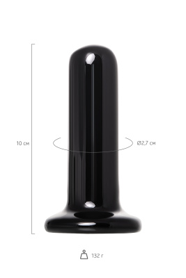 Sexus Glass - Стеклянный мини-вибратор, 10х2.7 см (черный)