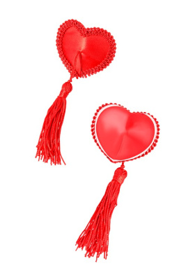 Erolanta cексуальные пэстис в форме сердец с кисточками, 5 см (красный)
