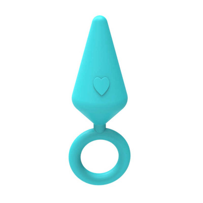 Анальная пробка с кольцом Candy Plug M  6,5 см (голубой) 