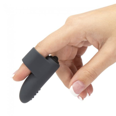 Вибрирующая насадка на палец - Secret Touching Finger Ring (чёрный) 