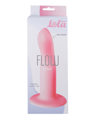 Lola Games Flow Stray гладкий силиконовый фаллоимитатор на присоске, 16.6х3.4 см (розовый)