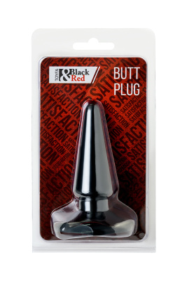 ToyFa Black & Red - Черная анальная втулка, 10х3 см 