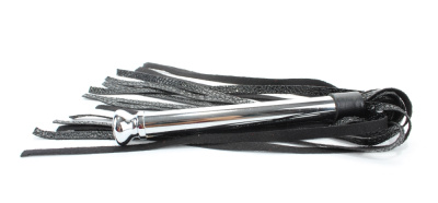 БДСМ плетка с металлической ручкой, 36 см