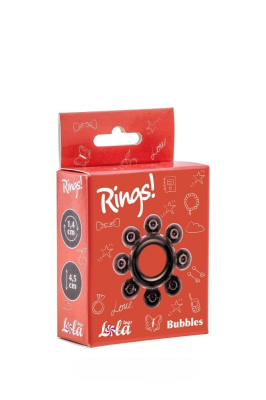 Эрекционное кольцо со стимулирующими шариками Bubbles - Lola Toys, 4.5 см (чёрный) 