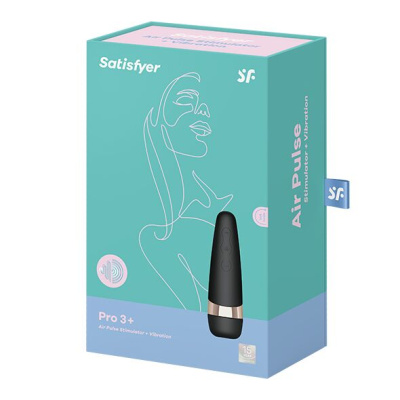 Satisfyer Pro 3 Vibration - Вакуумно-волновой стимулятор клитора с вибрацией, 15х4 см (чёрный) 
