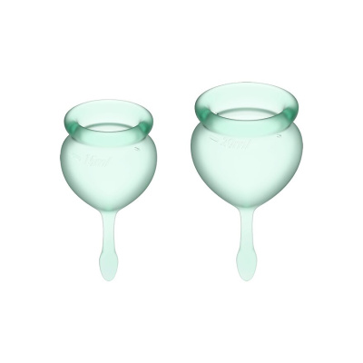 Satisfyer Feel Good - Набор менструальных чаш, 15 мл и 20 мл (светло-зеленый)