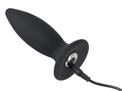 Анальная пробка с вибрацией - размер S -  Black Velvets Recharge Plug - Orion, 11 см (чёрный) 