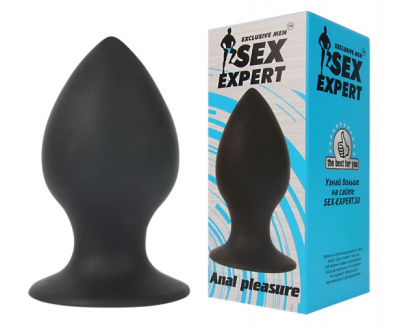 Большая анальная пробка Sex Expert - Anal pleasure 8 см (чёрный) 