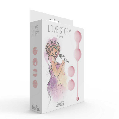 Lola Games Love Story Diva - Набор вагинальных шариков со смещенным центром тяжести, 17,8 см (светло-розовый)