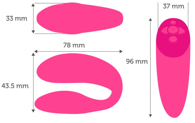 We-Vibe Chorus - перезаряжаемый вибратор для пар, 7.8 х 3.3 см (розовый) 